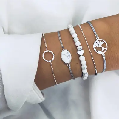 Turbine Crystal Bracelet Set for Women & Girls