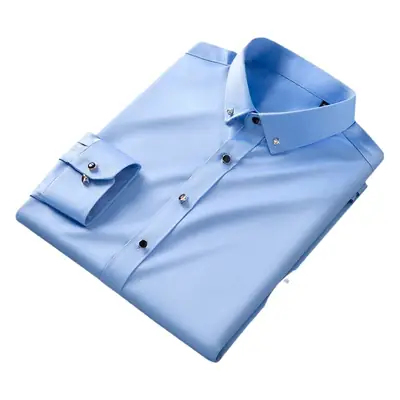 2025 Men's Blue Diamond Button Long Sleeve Shirt