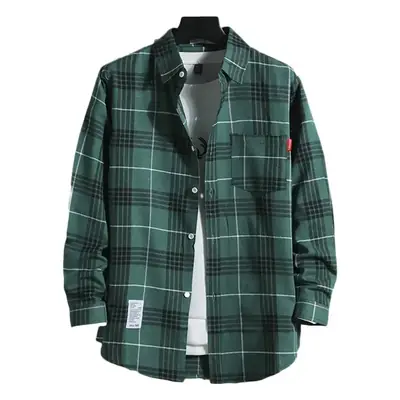 Men's 2020 Plaid Long Sleeve Shirt Grey