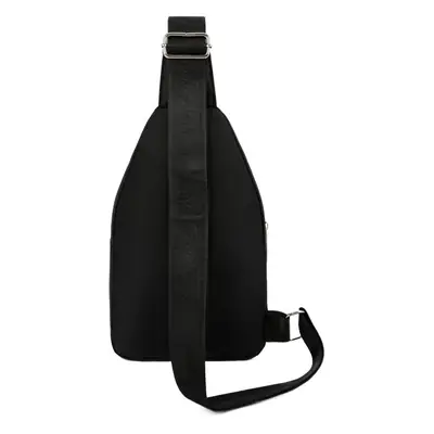 Men's Black Crossbody Oxford Cloth Bag with Adjustable Strap