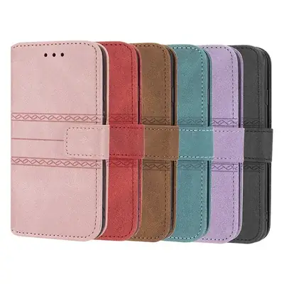 Crossbody Leather Phone Case Black Flip Cover