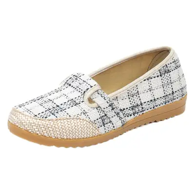 2026 New and Old Beijing Cloth Shoes for Women, Non-Slip Rubber Sole, Soft Sole Slip-On Linen Casual Shoes, White Shoes