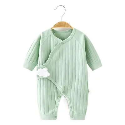 Newborn Pure Cotton Baby Jumpsuit White Yellow Butterfly