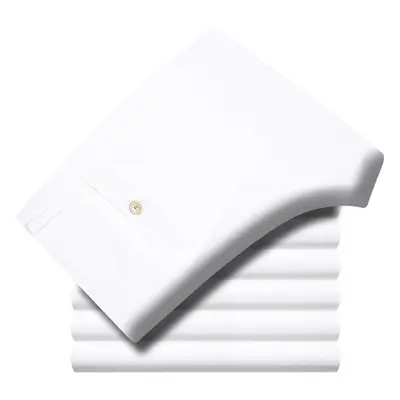 Pure Cotton Thin Waist Pants for Men White