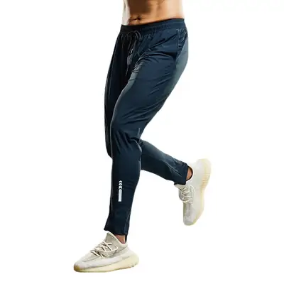 Men's Ice Silk Slim Fit Pants Navy Blue