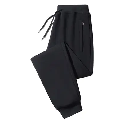 Spring and Autumn Solid Color Cotton Sweatpants for Men, Casual Pants, Plus Size Loose Straight-Leg Jogger Pants