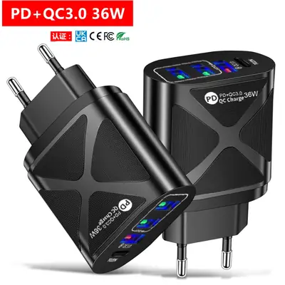 PD36W Multi-Port USB Charger with Type-C Port