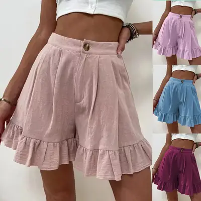 Women's Olive Green Wide Leg Shorts 2026