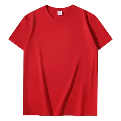 Men Women Loose Fit Orange Cotton T-Shirt 200g