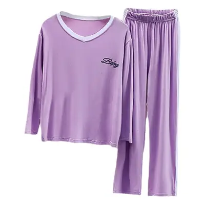 Girls Purple Modal Pajamas Summer Long Sleeve Mid Size