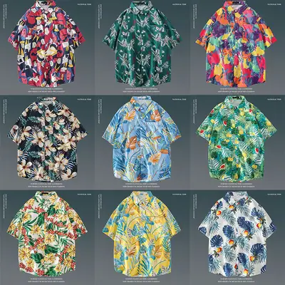 Women Japanese Ins Hawaii Beach Short Sleeve Shirt