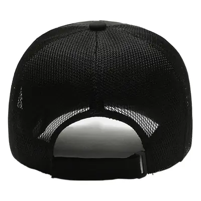 Men's Black Mesh Pull-Out Cap Outdoor Sports Sunscreen