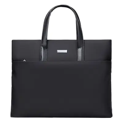 Men's Black Leather Business Shoulder Bag Large Capacity