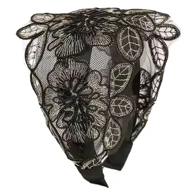 Black Lace Hair Cover with Tooth Design for Women