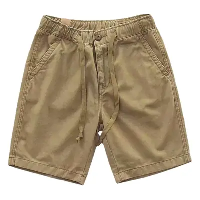 Men's Tan Loose Waist Casual Shorts 2021