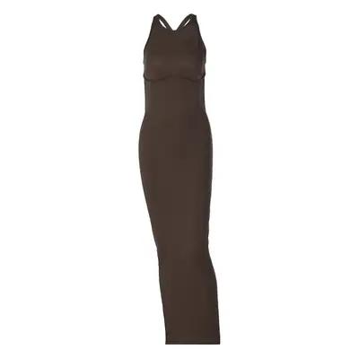 Black Slim Fit Sleeveless Backless Dress for Women