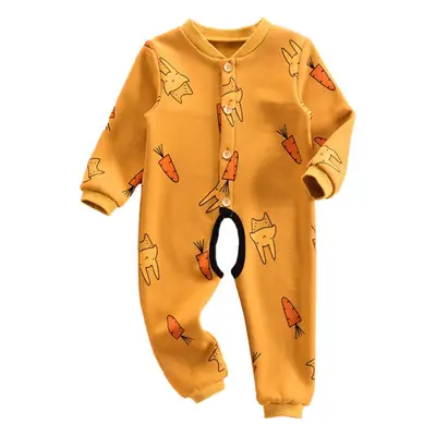 Baby's Yellow Rocket Print Jumpsuit Plus Size
