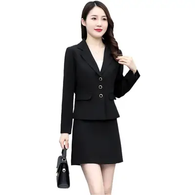 Women Black Slimming Two-Piece Suit Spring Autumn 2026