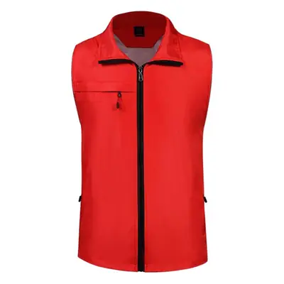 Orange Sleeveless Volunteer Vest with Zip Front