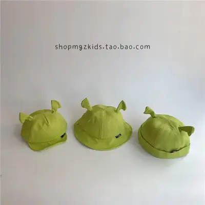 Green Cartoon Cat Ears Baby Hat for Spring Autumn