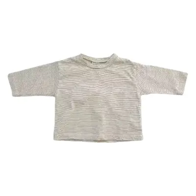 Children's Spring Long Sleeve T-Shirts Set Cream Striped