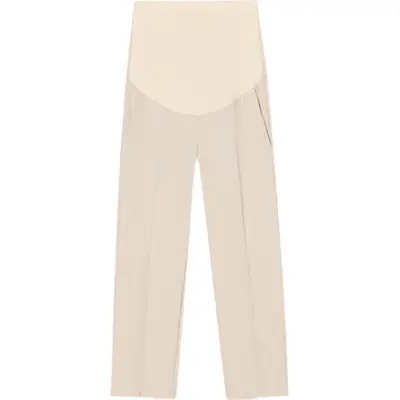 Maternity Pants 2024 Beige Straight Fit