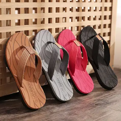 Flip-flops men's solid color simple summer slippers trend indoor and outdoor leisure beach flip-flops factory direct supply
