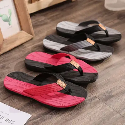 Color matching simple summer men's flip-flops trendy indoor and outdoor slippers casual beach flip-flops factory direct supply