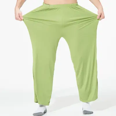 200kg Men's Silver Wide Leg Pajamas Pants