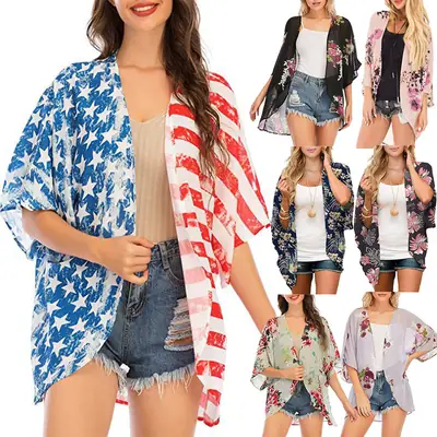 2023 Printed Floral Blouse for Women Summer Wear