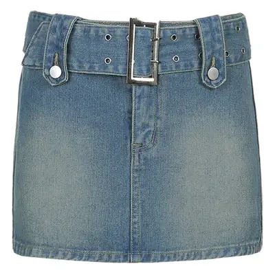Women Denim Anti-light Belt Skirt 2022