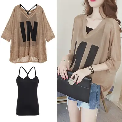 Fat Plus Size Printed T-Shirt Women Summer Loose Sleeve