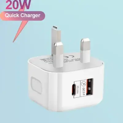 20W Fast Charging USB-C Charger with Type-C & USBC Ports