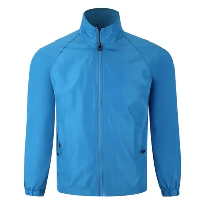 Blue Windproof Jacket with Zip Front & Zippered Back