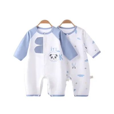 White Cotton Baby Jumpsuit Summer Pajamas