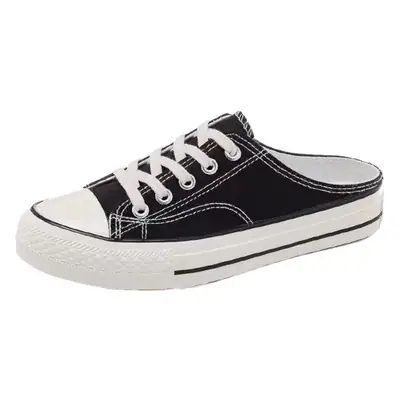 Women Canvas Slip-On Heelless Shoes White 2024