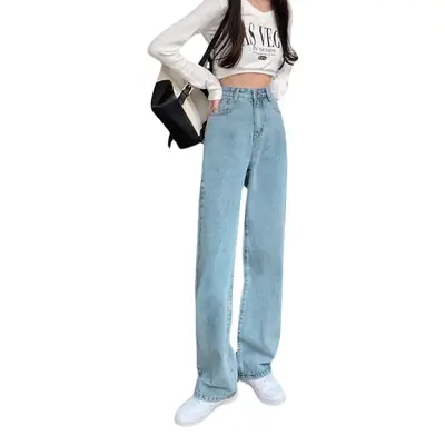 Women Straight Leg Jeans 2022 Wide Leg Dragging Pants