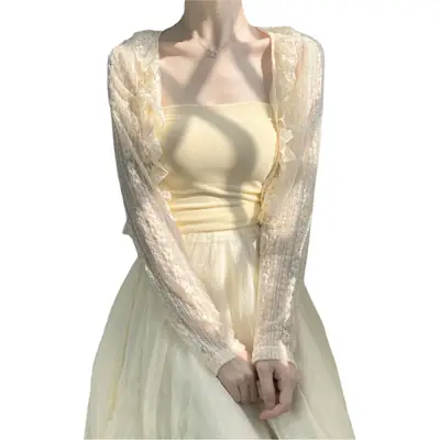Women Floral Lace Cardigan Jacket Sun Protection Summer Shawl