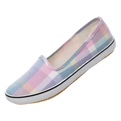 Women's Plaid Soft Slip-On Shoes with Non-Slip Sole