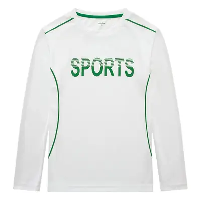 Boys Sports T-Shirt White Green Large