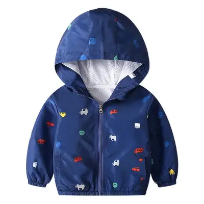 Boys' Hooded Coats 2022 Cartoon Print Loose Fit
