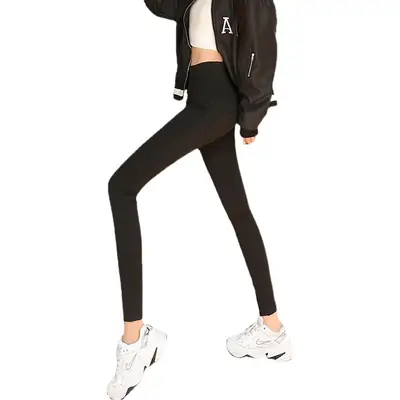 Black Slim Fit Stretch Leggings for Women Plus Size