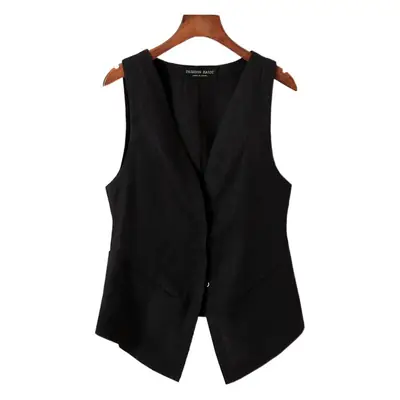 White Sleeveless V-Neck Vest for Girls Large