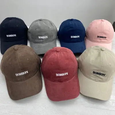 Women Blue Embroidered Baseball Cap Bombon