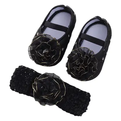 Baby Shoes Headband Set European and American Cute Bow Princess Shoes 0-3-6-9-12 Months Baby Shoes Ins