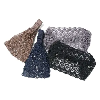 Cross-border Beaded Net Hair Band for Women