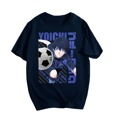 Adult Blue Lock Blue Prison Animation Perimeter Printed T-Shirt
