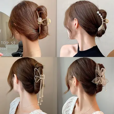 Gold Shark Grip Hair Clip for Women Large Size