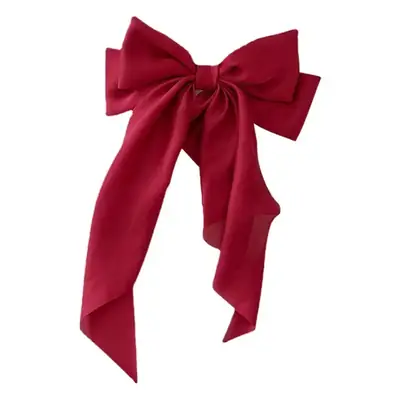 Red K-Style Hairpin with Silk Ribbon Bow