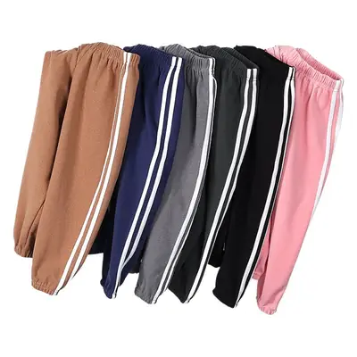 25W Winter Kids Warm Jogger Pants Blue White Stripes